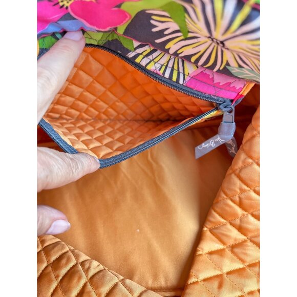 Vera Bradley Jazzy Blooms Quilted Large Tote Bag Colorful Floral & Dual Handles - Picture 9 of 14